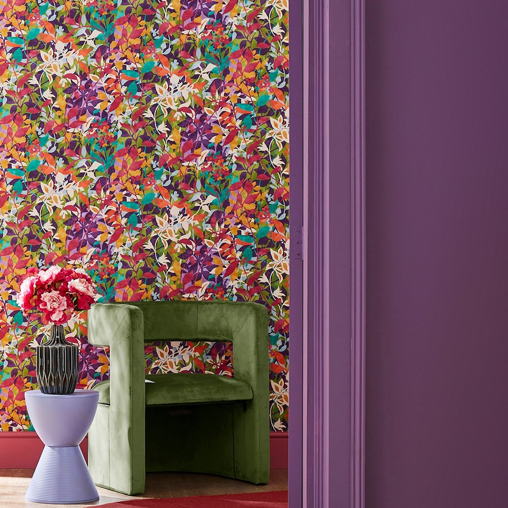 Fleur Wallpaper 124118 by Graham & Brown in Brights Multi